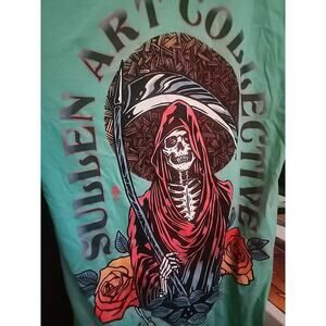 Sullen Pin Up Street Bike Gothic Tattoo Art Mens Tee Gate Keeper Small A119 Nwt